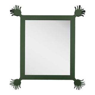Fleur Home Carnival Vieux Rectangle Mirror in Duck Green, 43x55 For Sale