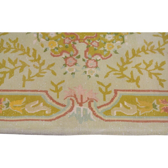Art Deco Vintage Chinese Art Deco Hand Knotted Wool Rug, 4'9x4'10 For Sale - Image 3 of 5