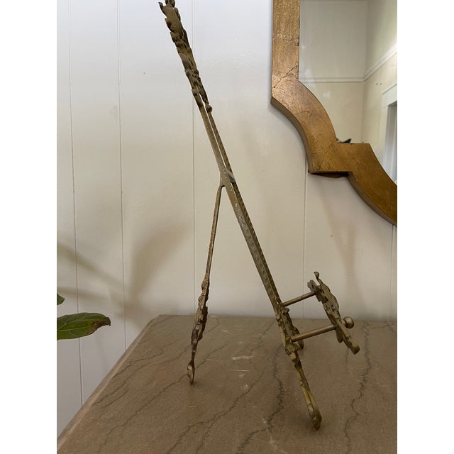 1960s Large Art Nouveau Brass Table Top Easel For Sale - Image 12 of 13