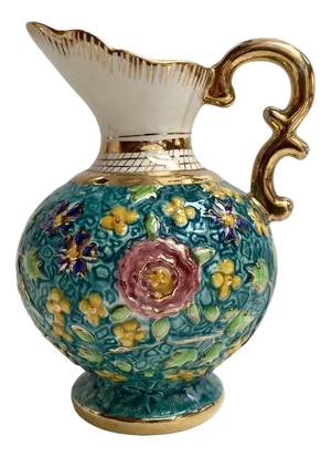 Vintage 24k Gold Faience Vase, Belgium, 1950s