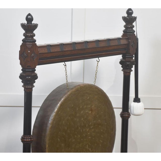 Monumental Gothic Revival Walnut Dinner Gong For Sale - Image 5 of 11