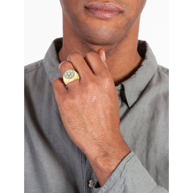 1.75 Carat 7 Diamonds Traditional Men's Ring 14 Karat Yellow Gold Ring Estate This is a Nice traditional 7 diamond ring...
