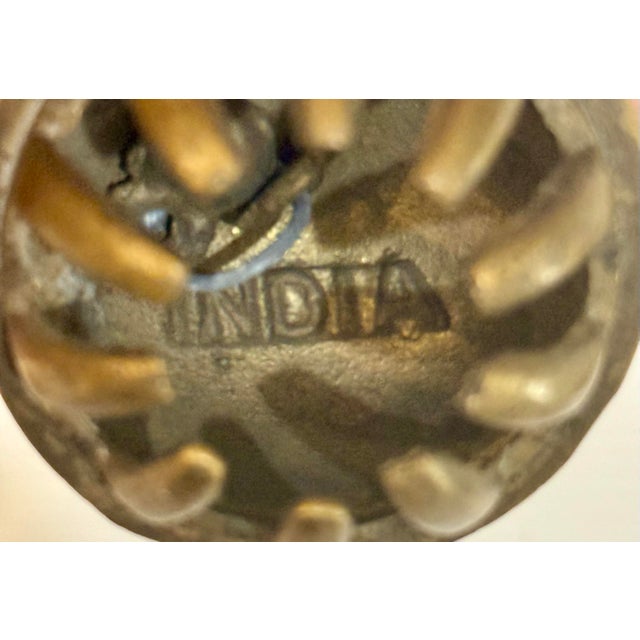 Vintage Indian Engraved Brass Decorative Bells — Set of 3 For Sale - Image 10 of 12