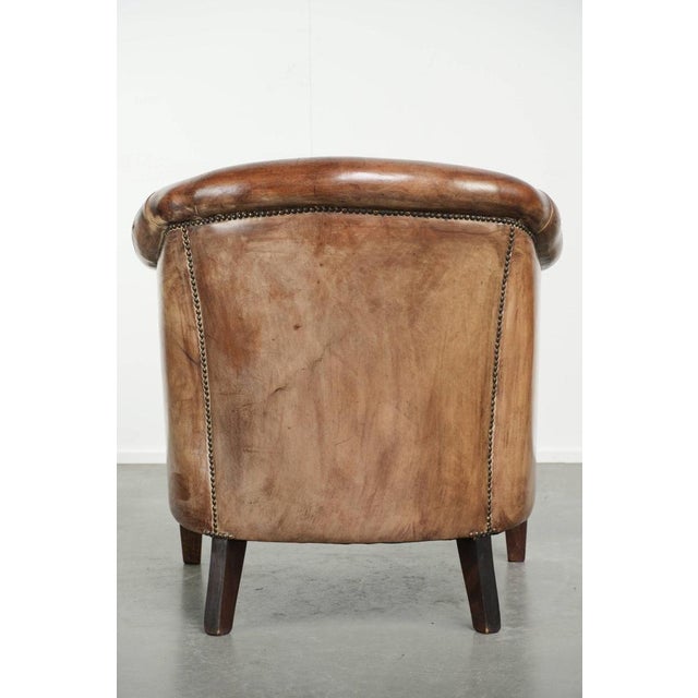 Vintage Club Chair in Sheepskin Leather For Sale - Image 4 of 14