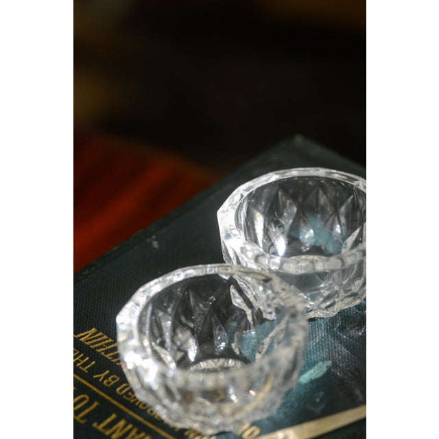 Traditional Vintage Crystal Salt Cellars - a Pair For Sale - Image 3 of 9