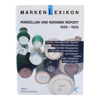 Markenlexikon: Porzellan Und Keramik Report 1885–1935 1988 German Porcelain & Ceramic Marks Reference by Dieter Zühlsdorff For Sale