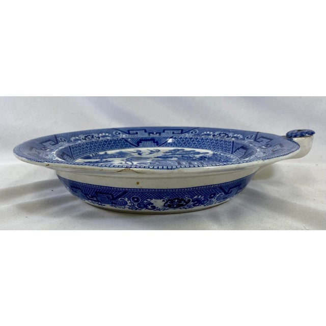 Blue Antique John Meir & Sons Blue Willow Pattern Hot Water Warming Plate Made in England - Circa 19th Century For Sale - Image 8 of 12