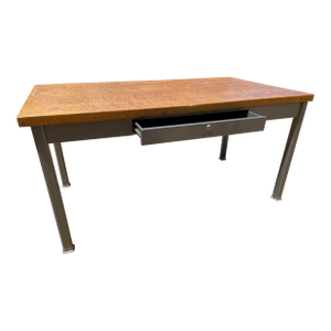 1960s Shaw Walker Vintage Mid Century Modern Metal Tanker Desk Needs Restoration