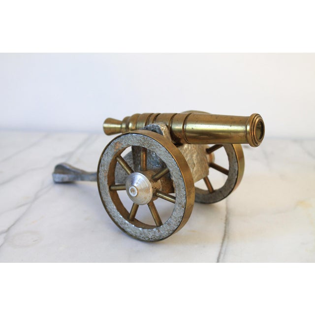 Cabin Vintage Brass and Metal Cannon For Sale - Image 3 of 9