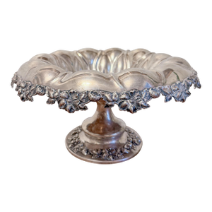 Antique Meriden Britannia Repoussé Hollowware Sterling Pedestal Compote