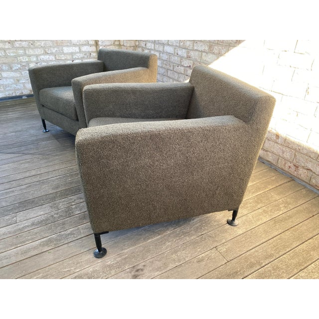 Olive Pair of B&b Italia Harry Lounge Chairs by Antonio Citterio For Sale - Image 8 of 10