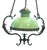 Antique Art Nouveau Bronze Pendant Light with Foliage, 1920s For Sale