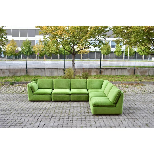 Contemporary Vintage Modular Lime Green Sectional Sofa from Lübke & Rolf, 1970s, Set of 6 For Sale - Image 3 of 18