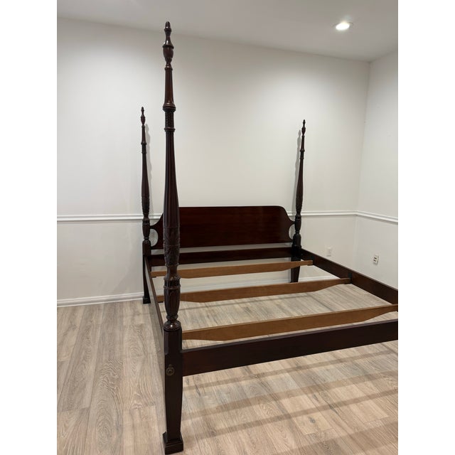 Drexel Heritage King Size Four Poster Rice Bed Vintage 18 th Century. Please remember all furniture we are selling are...