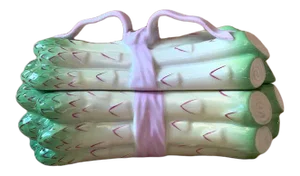Herend Asparagus Pink Bow Trinket Box
