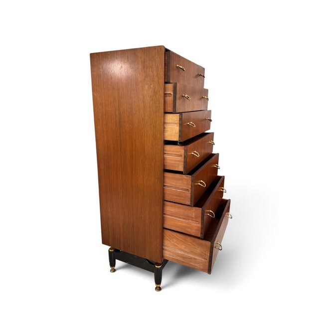 Mid-Century Modern Tola Tall Boy Chest of Drawers in Mahogany by Victor Wilkinson for G-Plan, 1966 For Sale - Image 3 of 11