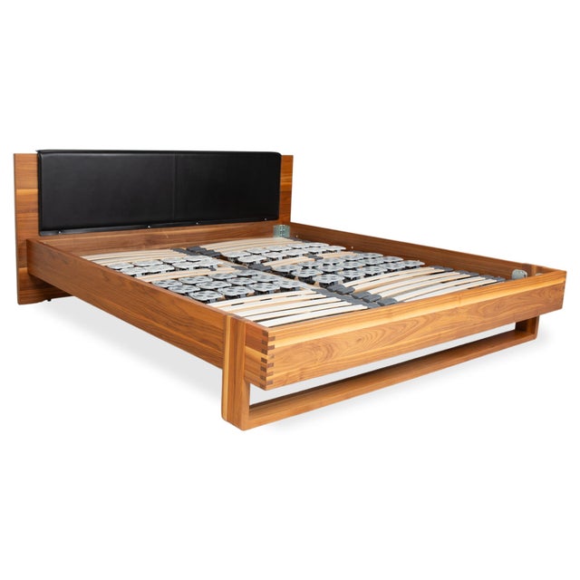 Wood Leather Bed Frame in Brown Black with Manual Function by Hülsta For Sale - Image 18 of 18