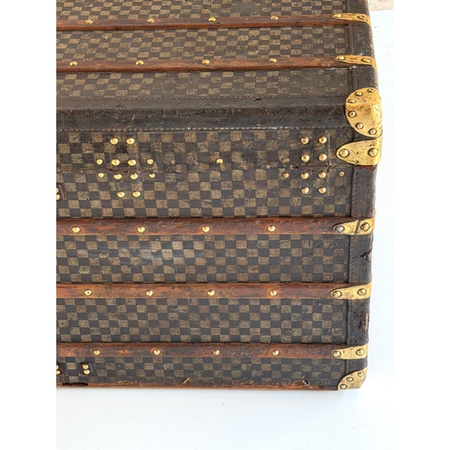 Rare Early Louis Vuitton Damier Steamer Trunk with Ballantine Family Provenance For Sale - Image 16 of 18