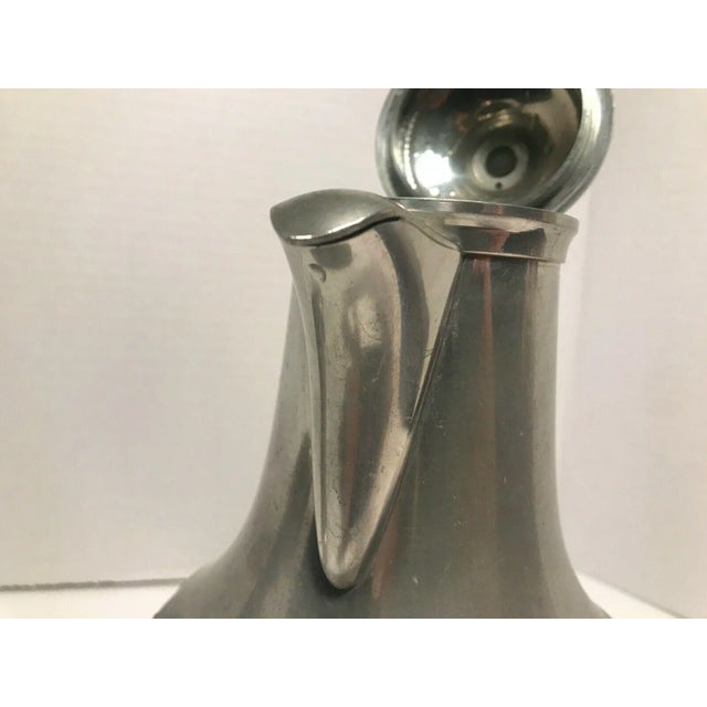Art Deco Antique Art Deco Pewter "Les étains L’île De France" Malta Coffee Pot & Creamer Set- 2 Pieces For Sale - Image 3 of 9