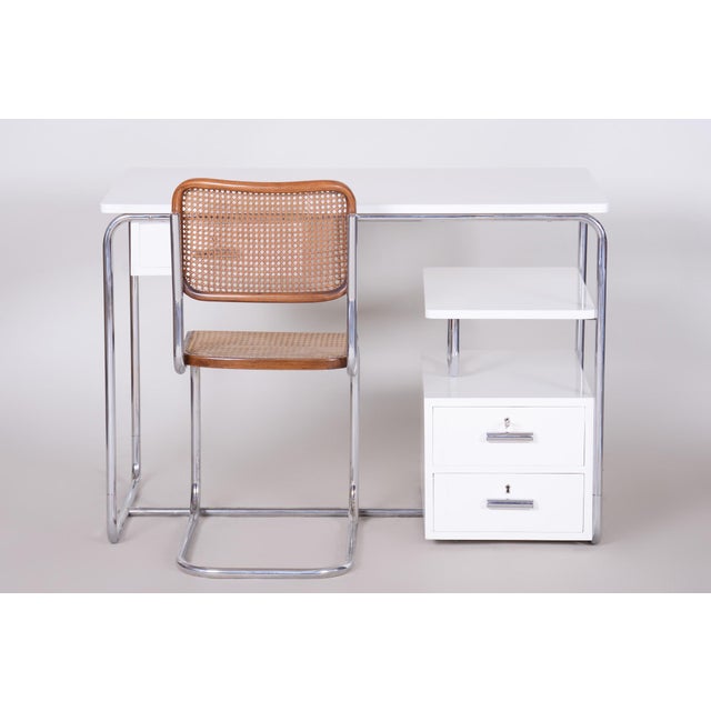 Bauhaus Bauhaus Writing Desk in Chrome, Steel and Wood, Germany, 1930s For Sale - Image 3 of 14