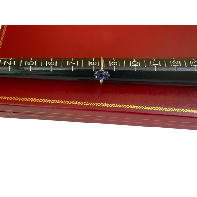 Mid 20th Century Ladies 14 Kt Ring With Lolite and Diamonds For Sale - Image 5 of 5