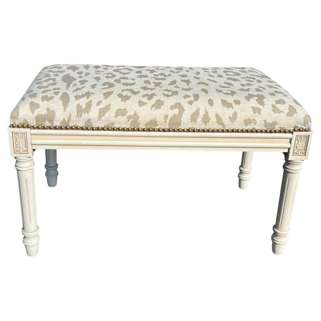 Upholstered Bench With Animal Print For Sale - Image 13 of 13