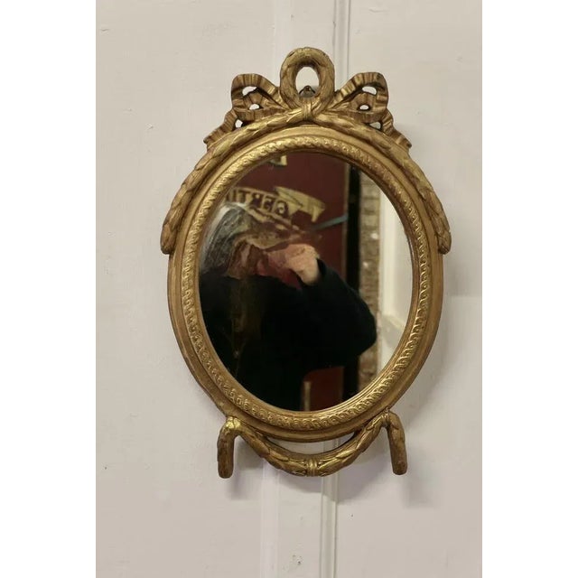 Decorative Gilt Oval Mirror, 1890s For Sale - Image 4 of 6