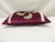 Metal Antique Red & Silver Velvet Embroidery Applique Decorative Pillow For Sale - Image 7 of 10