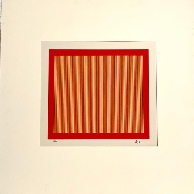 Yaacov Agam, Agam Silkscreen Abstract Monotype 1971 Monoprint Israeli Kinetic Op Art Print For Sale In Miami - Image 6 of 6