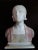 This is an antique Art Nouveau bust of a young woman on a white marble base signed on the back 'Dedina' This piece has an...