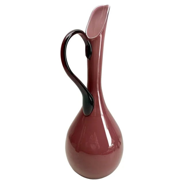 Italian Empoli Murano Glass Pitcher with Handle, 1955 For Sale - Image 9 of 9