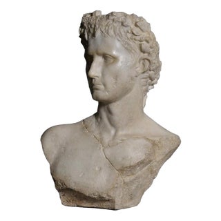 Unknown, Sculpture Representing a Bust of the Emperor Augustus, Plaster and Resin For Sale