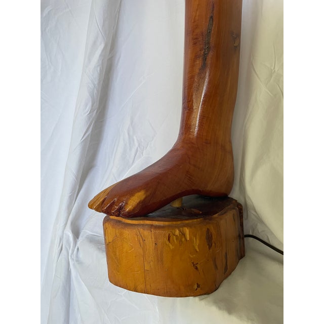 1990s Folk Art Foot Lamp For Sale - Image 9 of 13