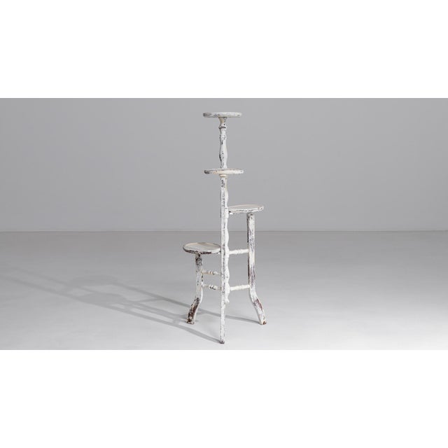 1950s French White Patinated Plant Stand For Sale - Image 4 of 18