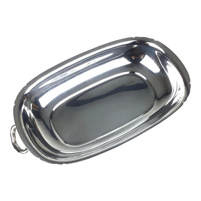 1970s Silver Plate Vintage Serving Dish For Sale