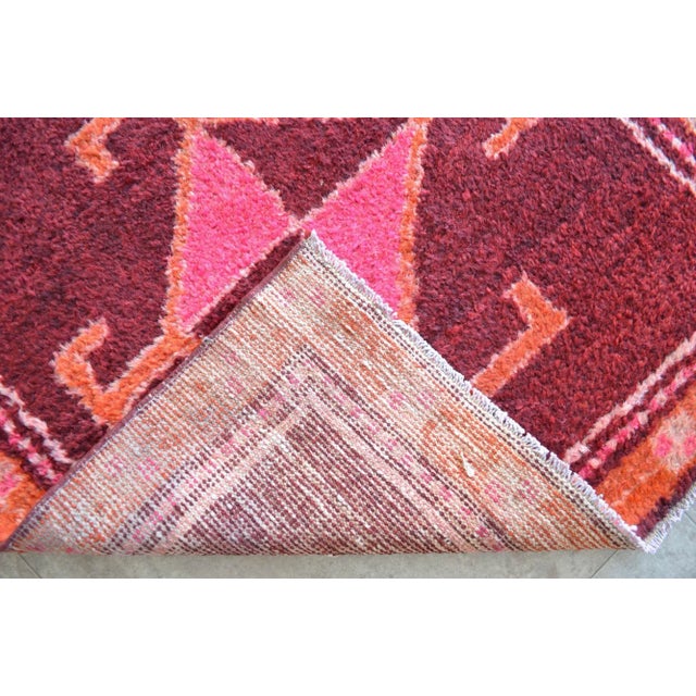 Hand-Knotted Turkish Runner Rug . One of a Kind Hallway Kitchen Decor 2′9″ × 9′9″ For Sale - Image 10 of 11