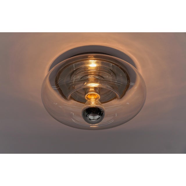 Glass Mid-Century Modern Glass Donut Wall or Ceiling Lamp, Germany, 1960s For Sale - Image 7 of 10
