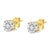 10K Yellow Gold Plated Sterling Silver 1/2 Cttw Miracle Set Diamond Stud Earring (J-K Color, I2-I3 Clarity) For Sale - Image 4 of 6