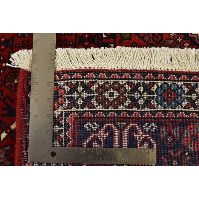 Abadeh Rug 3’5” X 4’11” Red Wool Vintage Tribal Hand-Knotted Carpet For Sale - Image 12 of 12