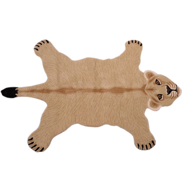 Textile Contemporary Decorate Wild Lioness Design Handcuffed Area Rug 4' X 6' For Sale - Image 7 of 7