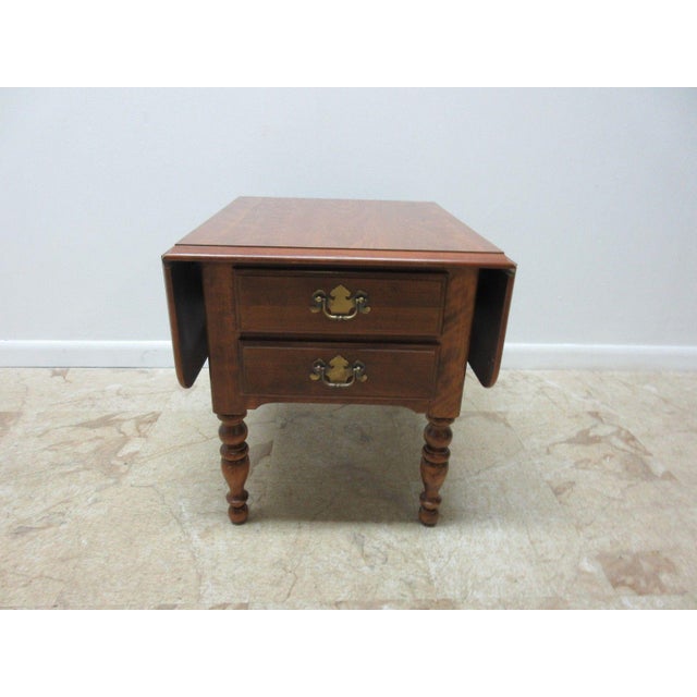 Ethan Allen Heirloom Formica Top Drop Leaf Nutmeg End Table Chairish