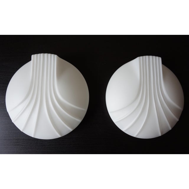 Art Deco Opal Glass Mussel Wall Lamps by Egon Hillebrand for Hillebrand Leuchten, 1960s, Set of 2 For Sale - Image 10 of 18