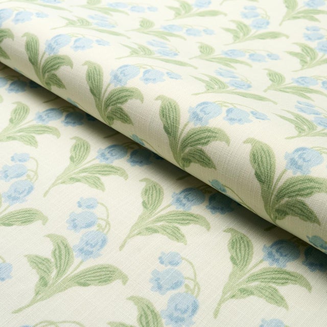 Schumacher Schumacher Lily Of The Valley Indoor/Outdoor Fabric In Bluebell For Sale - Image 4 of 4