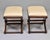 1910s Early 20th Century French Stools or Benches With New Leather - Pair For Sale - Image 5 of 12