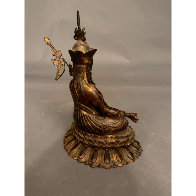 Metal Bronze Buddha Statue, Circa 1920s For Sale - Image 7 of 15