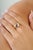 This ring features a 0.8 carat natural pear-cut blue sapphire, 14K Yellow Gold. The Blue Sapphire measuring approximately...