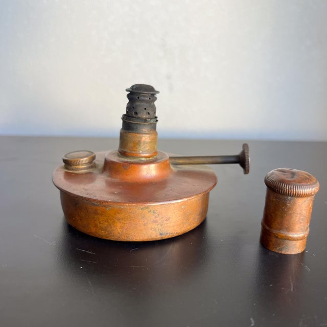 1904 Antique Manning Bowman Patinated Copper Brass Oil Lamp For Sale In San Diego - Image 6 of 10