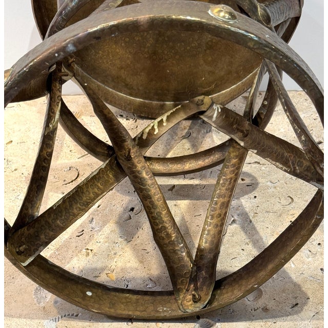 Pair of Mid-Century Modern Brass “X” Stools, by Sarreid, Spain, Circa 1960s For Sale - Image 18 of 18