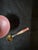 1950s Mid-Century Modern Meka Denmark Sterling Silver Pink Guilloche Enamel Salt Cellar and Spoon Set For Sale - Image 4 of 8