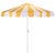 Meze 9 Ft Crank Umbrella, Yellow Cabana Stripe/White Pole For Sale - Image 9 of 9